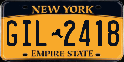NY license plate GIL2418