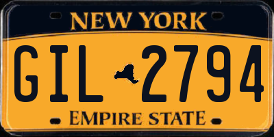NY license plate GIL2794