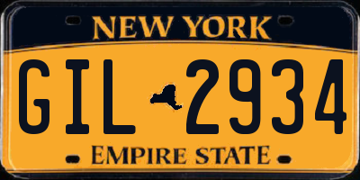 NY license plate GIL2934
