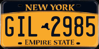 NY license plate GIL2985