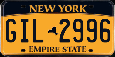 NY license plate GIL2996