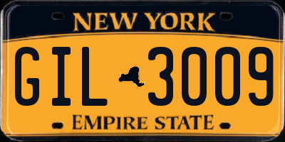 NY license plate GIL3009
