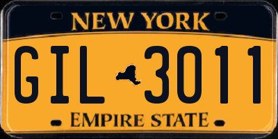 NY license plate GIL3011
