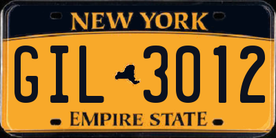 NY license plate GIL3012
