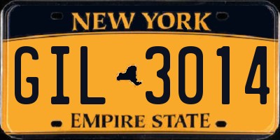 NY license plate GIL3014
