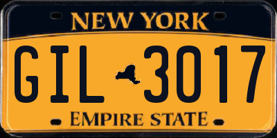 NY license plate GIL3017