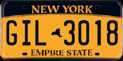 NY license plate GIL3018
