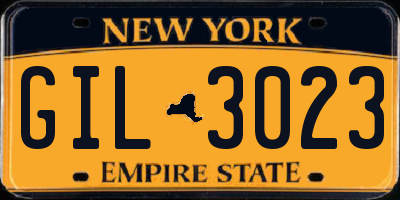 NY license plate GIL3023