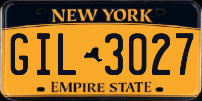 NY license plate GIL3027