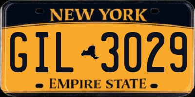 NY license plate GIL3029