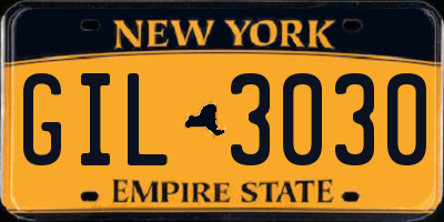 NY license plate GIL3030
