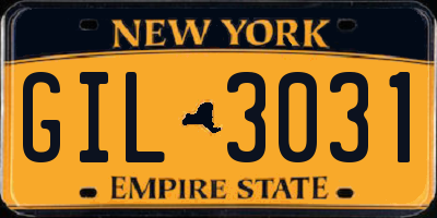 NY license plate GIL3031