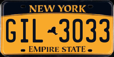 NY license plate GIL3033
