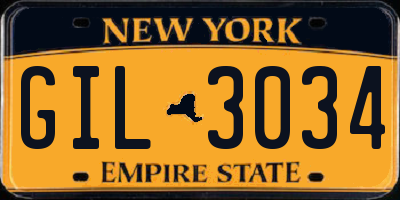 NY license plate GIL3034