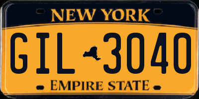 NY license plate GIL3040