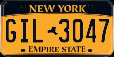 NY license plate GIL3047