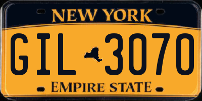 NY license plate GIL3070