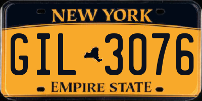 NY license plate GIL3076
