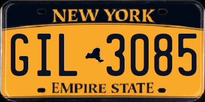NY license plate GIL3085