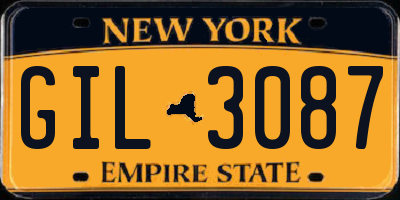 NY license plate GIL3087