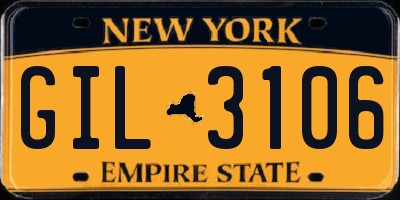 NY license plate GIL3106