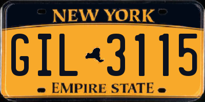 NY license plate GIL3115