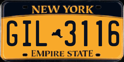 NY license plate GIL3116
