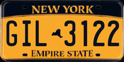 NY license plate GIL3122