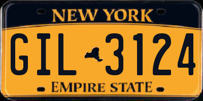 NY license plate GIL3124