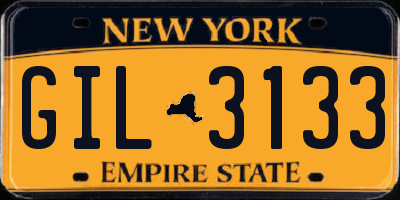 NY license plate GIL3133