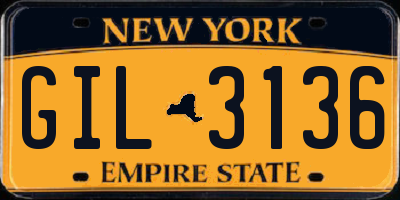NY license plate GIL3136