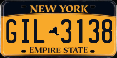 NY license plate GIL3138
