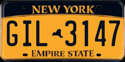 NY license plate GIL3147