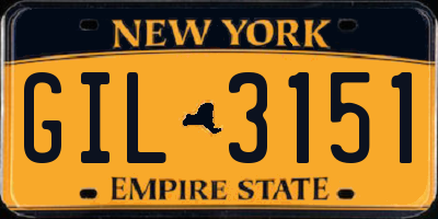 NY license plate GIL3151