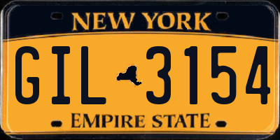 NY license plate GIL3154