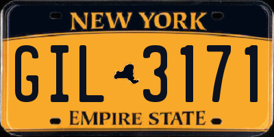 NY license plate GIL3171