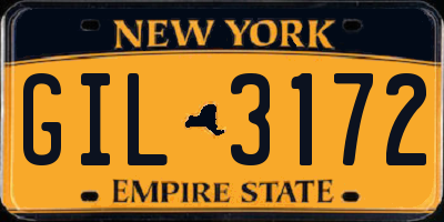 NY license plate GIL3172