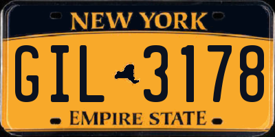 NY license plate GIL3178