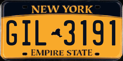 NY license plate GIL3191