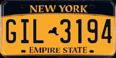 NY license plate GIL3194