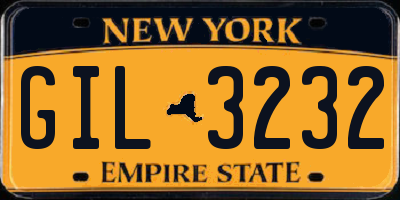 NY license plate GIL3232