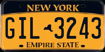NY license plate GIL3243