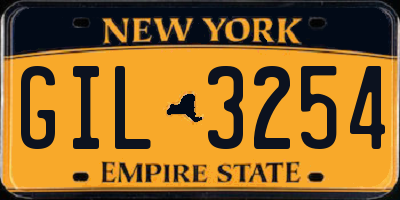 NY license plate GIL3254
