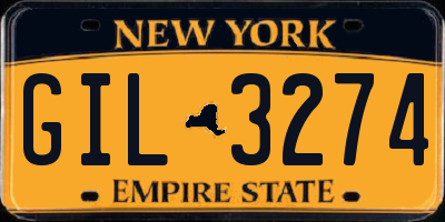 NY license plate GIL3274
