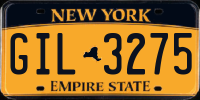 NY license plate GIL3275