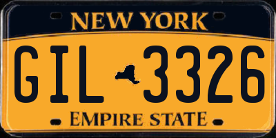 NY license plate GIL3326