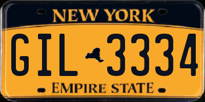 NY license plate GIL3334