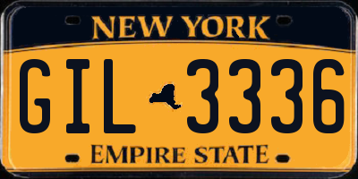 NY license plate GIL3336
