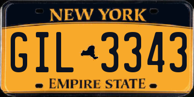 NY license plate GIL3343
