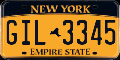 NY license plate GIL3345